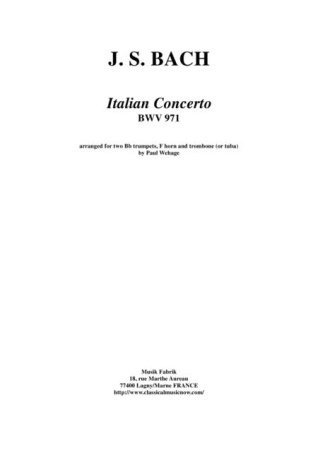 ITALIAN CONCERTO BWV971 (score & parts