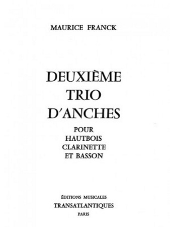 DEUXIEME TRIO D'ANCHES (score)