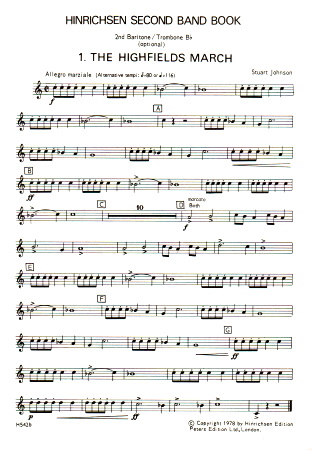 HINRICHSEN SECOND BAND BOOK 2nd Baritone/Trombone in Bb