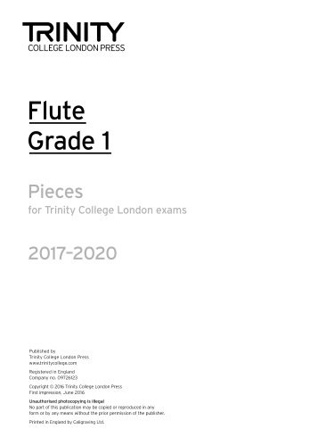 FLUTE PIECES 2017-2020 Grade 1 (part only)