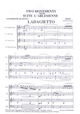 SUITE L'ARLESIENNE: Adagietto & Andantino