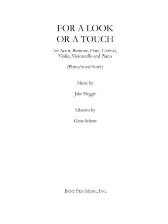 FOR A LOOK OR A TOUCH piano/vocal score