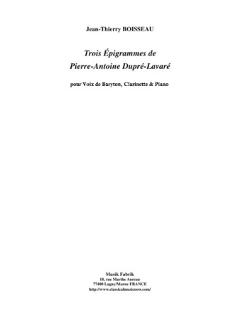 TROIS EPIGRAMMES (French text)