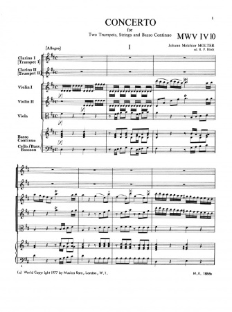 CONCERTO in D major, MWV IV/10 (score & parts)