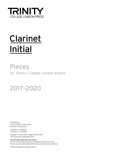 CLARINET PIECES 2017-2022 Initial (part only)