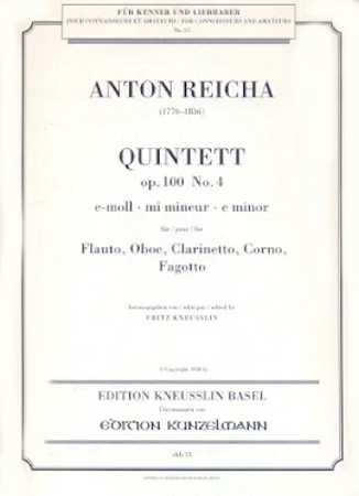 QUINTET Op.100 No.4 in E minor (set of parts)