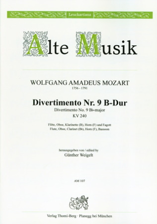 DIVERTIMENTO No.9 in Bb major, KV240 (set of parts)