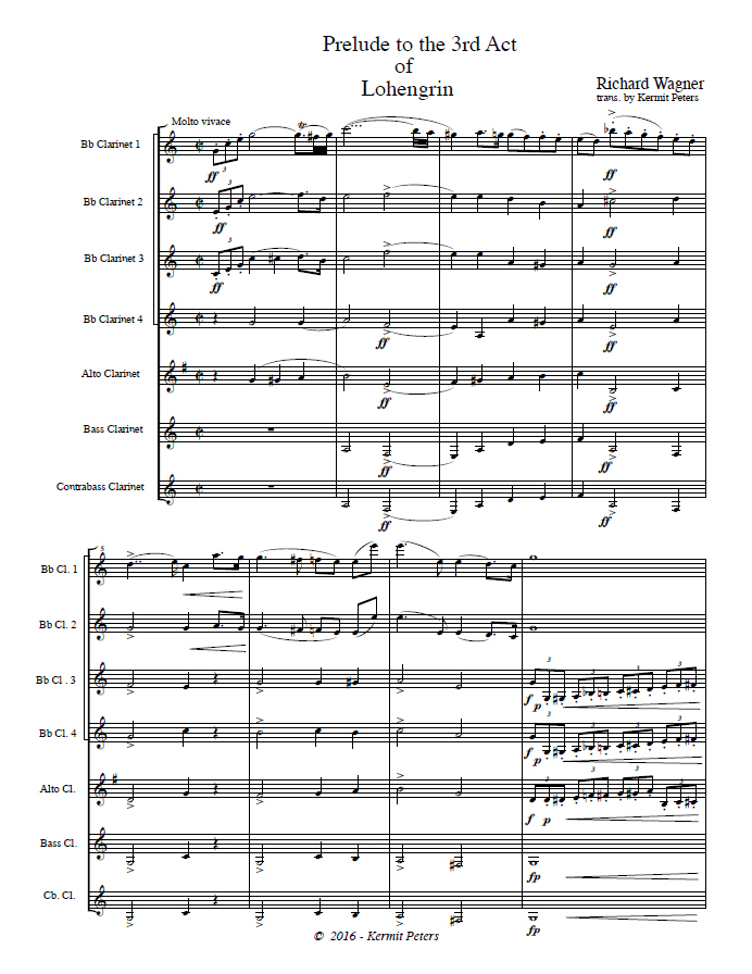 LOHENGRIN Prelude to Act 3 (score & parts)