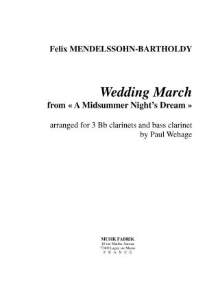 WEDDING MARCH (score & parts)