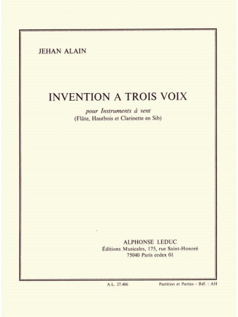 INVENTION A TROIS VOIX (score & parts)