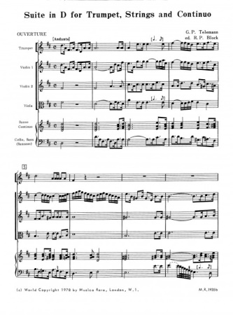SUITE in D major No.1 (score & parts)