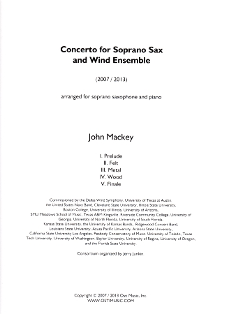 CONCERTO for Soprano Sax & Wind Ensemble