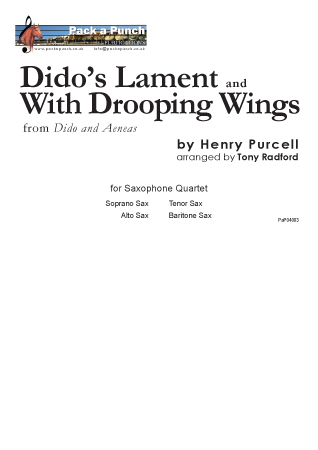 DIDO'S LAMENT  and WITH DROOPING WINGS (score & parts)
