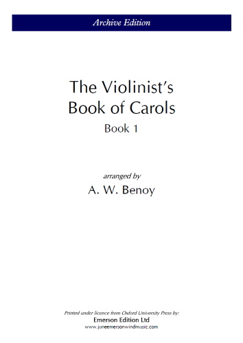 VIOLINISTS' BOOK OF CAROLS Book 1 (Violin and Piano)