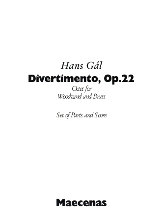 DIVERTIMENTO Op.22 (score & parts)