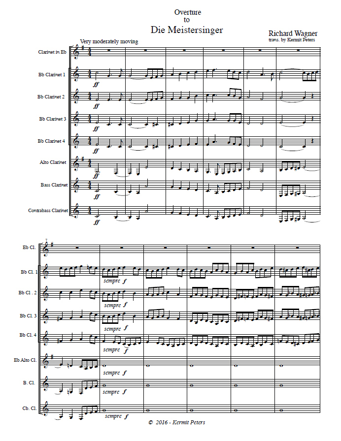 DIE MEISTERSINGER Overture (score & parts)