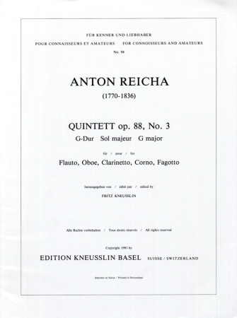 QUINTET Op.88/3 in G