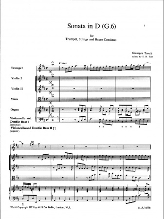 SONATA in D major G6 (score & parts)