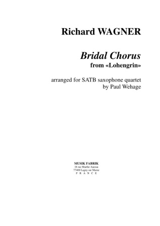 BRIDAL CHORUS (score & parts)