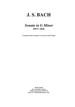 SONATA in G Minor BWV1020