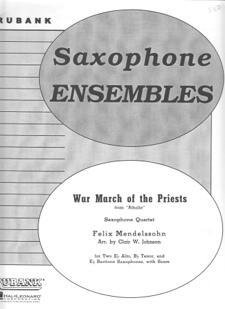 WAR MARCH OF THE PRIESTS (score & parts)