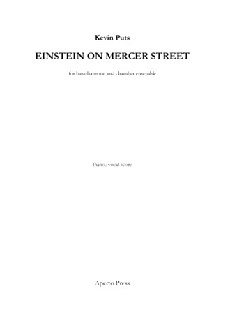 EINSTEIN ON MERCER STREET piano/vocal score