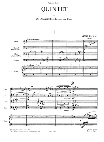 QUINTET Op.90 (score & parts)