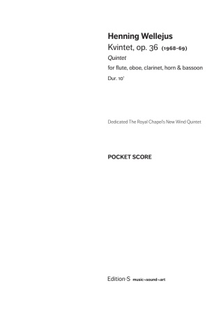QUINTET Op.36 (miniature score)