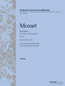 HORN CONCERTO No.1 in D major K. 412/514 (386b) (urtext) Score