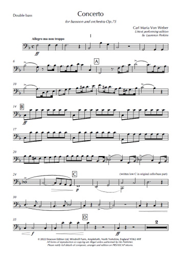BASSOON CONCERTO Op.75 - Double Bass part