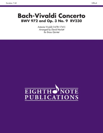 BACH-VIVALDI CONCERTO BWV 972 & Op.3 No.9 RV230 (score & parts)