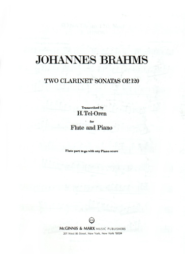 TWO CLARINET SONATAS (solo part only)