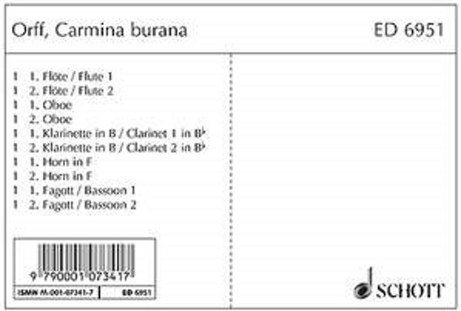 CARMINA BURANA (set of parts)