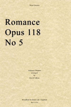 ROMANCE Op 118 No.5 (score & parts)