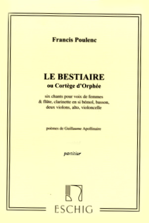 LE BESTIAIRE or 'Cortege d'Orphee' Score