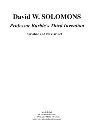 PROFESSOR BURBLE'S 3RD INVENTION