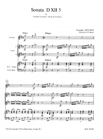 SONATA in D major XII/5 (score & parts)