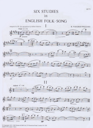 SIX STUDIES IN ENGLISH FOLKSONG Alto Saxophone part
