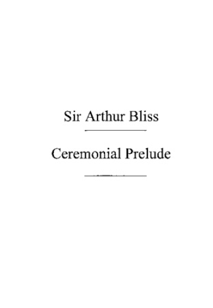 CEREMONIAL PRELUDE score and parts