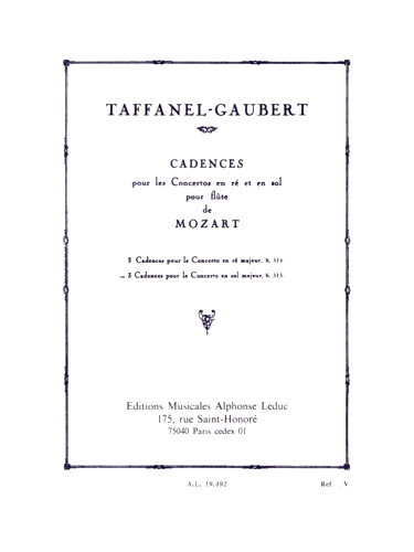 CADENZAS to Flute Concerto No.1 in G major K313