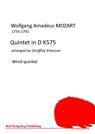 QUINTET in D K575 (score & parts)