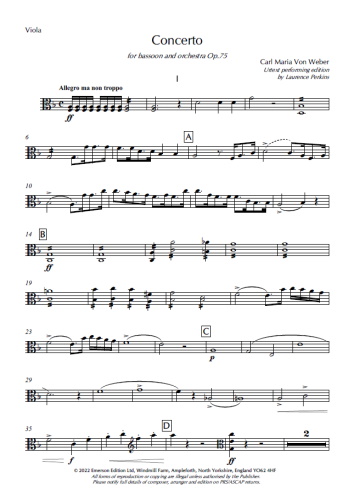 BASSOON CONCERTO Op.75 - Viola part