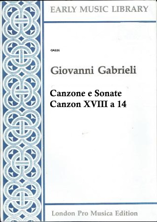 CANZONE E SONATE Canzon XVIII a 14 (score & parts)