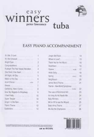 EASY WINNERS Easy Piano Accompaniment