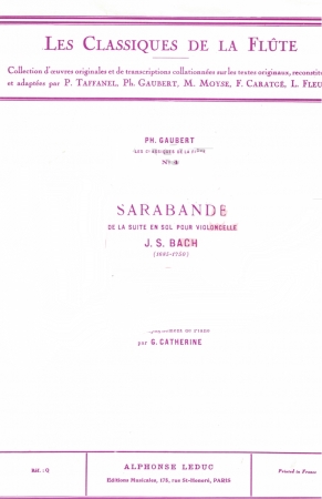 SARABANDE from the Suite in G  ('cello)