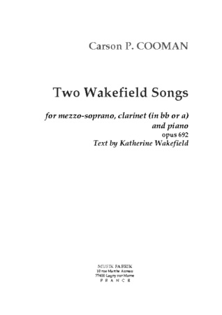 TWO WAKEFIELD SONGS