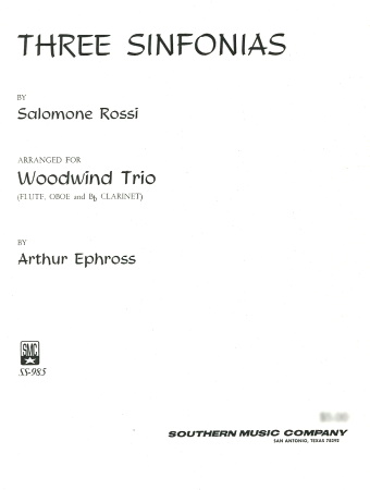 THREE SINFONIAS (score & parts)