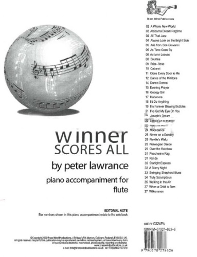 WINNER SCORES ALL Piano Accompaniment for Flute