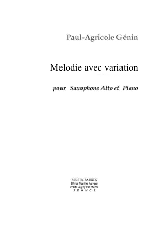 MELODIE AVEC VARIATION Op.63