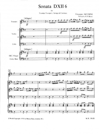 SONATA in D major XII/6 (score & parts)